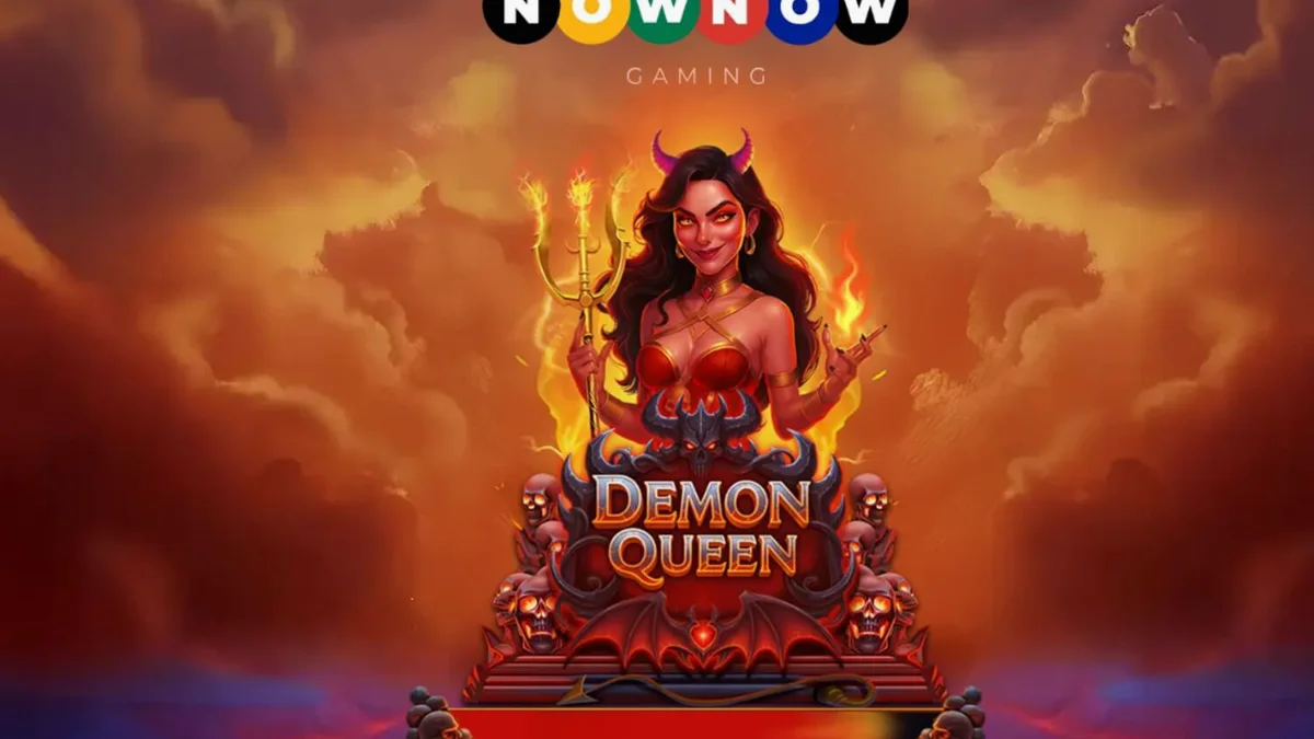 Tampilan visual slot Demon Queen dengan tema gothic dan lava